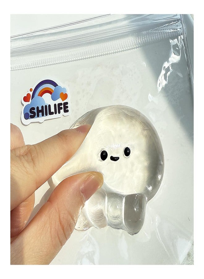 SHILIFE Taba Squishy Jellyfish,Kawaii Squishies PVC Toys,Stress Relieving OPP Packaging Gifts|Squishy Fidget Toys for Anxiety&Relaxation|Perfect Desk Accessory for Adults (Transparent Jellyfish) - Image 1